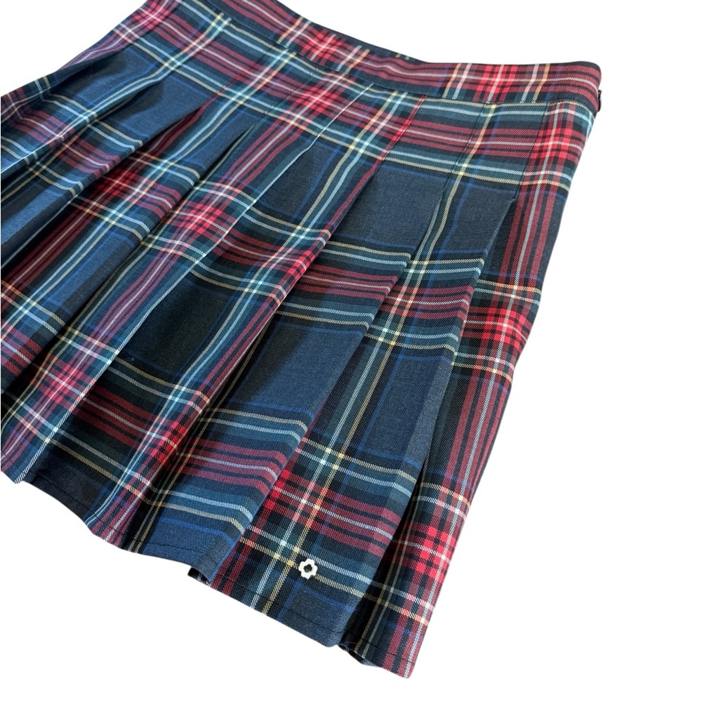 Maje Short Tartan Plaid A-Line Skirt in Red and Black - Picture 8 of 13